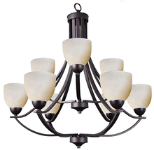  17861 - Victoria 9-Light Chandelier - RB Tea Stain Glass